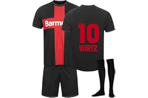 GENERISCH Fußbal Trikot Set, 23/24 𝖫𝖾𝗏𝖾𝗋𝗄𝗎𝗌𝖾𝗇 Heim/Auswärtstrikots Fussball Trikot Set Kinder Erwachsene Fußballtrikot Trainingsanzug Outdoor Football T-Shirt Shorts und Socken Set für Jungen Herren