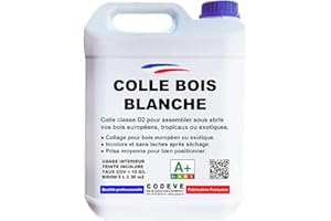 CODÈVE BOIS Colle Blanche - Codeve Bois - 5L - Intérieur - Pour L'assemblage Sous Abri De Votre Bois Européen, Tropical Ou Exotique.