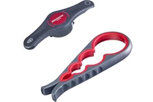 Westmark Set de 2pcs : 1 Ouvre-couvercle Polyvalent + 1 Ouvreur Combiné, Plastique/acier de haute qualité, Moby Dick/Propeller, Anthracite/Rouge, 105122E6
