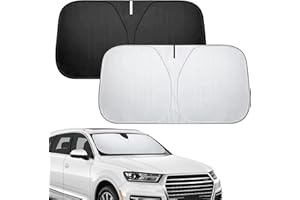 XQMMGO Sun Protection Car Windscreen, Car Sun Visor, Foldable Parasol, Car Windscreen Indoor, Windscreen Cover, Windscreen for Summer (80 x 145 cm)