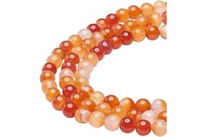 LIFAVOVY Red Carnelian Beads for Jewelry Making Natural Gemstone Semi Precious 10mm Round 15 inch(37-39pcs)
