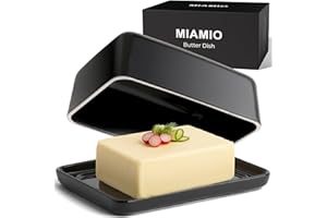 MIAMIO - Butterdose Keramik mit Deckel (620 ml) Butterglocke 250g Butter / Butterschale zur Aufbewahrung von allen Buttergrößen - Spülmaschinenfest