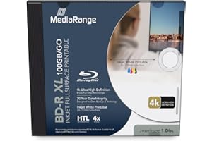 MediaRange BD-R XL 100GB 4x Printable Disc in Jewel Case
