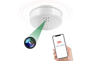 Tebetu Mini Telecamera WiFi Interno 2.4G e 5G, Micro Spy Cam Nascosta HD 1080P, Telecamera Spia Senza Fili Montato a Soffitto con Visione Notturna Rilevamento del Movimento