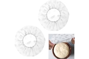 LILIKAI Lot de 2 couvercles pour aliments - Accessoires de cuisson - Panier de fermentation - Couvercle rond - Couvercle élastique - Accessoires de conservation - Panier de fermentation