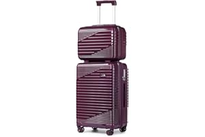 Sea choice Set de Bagages Lot de 2 Valises PC Trolley Valise Rigide à roulettes Con Vanity Case 8 Roues 360° Poignée Télescopique Verrouillage TSA Set de Valises 55cm