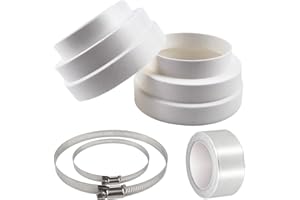 QGGTQG Reduzierverbinder Ø120-160mm 2 STK AbluftReduzierstück ABS Rohr 2 Edelstahl Schlauchschellen 2 Rollen Aluminiumfolienband