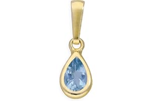 jewellerybox 9ct Yellow Gold Crystal Birthstone Pendant