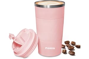 Primizia Tazza Termica per caffè, Thermos caffè in Acciaio Inox, Senza BPA,Tazza Tenuta Stagna per Calde e Fredde,510ML,Rosa