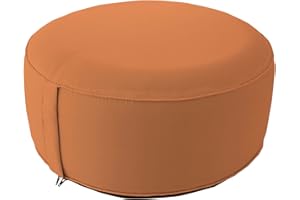 ED ENJOY HOME Pouf d'extérieur Rond Gonflable, Orange, 55x55cm, avec Housse Collection Jardin Borneo