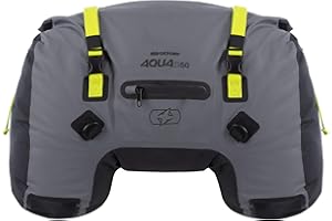 Oxford Aqua D-50 Waterproof Duffle Roll Bag Motorcycle Pannier Luggage, Black/Grey/Fluo