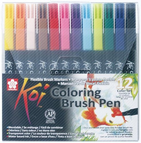 Preisvergleich Produktbild COLORING BRUSH PEN 12 COLOR SET