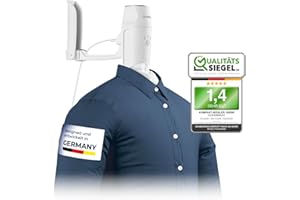 ‎CLEANMAXX CLEANmaxx automatischer Hemdenbügler PRO KOMPAKT | handlich & platzsparend, ersetzt Bügeleisen & Dampfglätter | Bügelgerät mit Bügelpuppe zum Anhängen an die Tür | für Hemden & Co, weiß