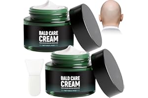 OPEIXSAYKOC Glatzencreme,Glatzenpflege,Glatzencreme Mattierend und Bürste,Kopfhaut Pflege Creme,Premium-Pflege Für Glatzenträger,Beruhigt die Kopfhaut und Sorgt (2 x Glatzencreme + Silikonbürste)