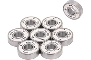 XiKe 608-2RS Cuscinetto per Skateboard 8x22x7mm, Acciaio cromato e guarnizioni di gomma, Cuscinetti a sfere per Skateboard, Pattini in linea, Scooter ecc. (Bianco, 8 pezzi)
