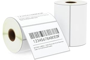BETCKEY - 102mm x 76mm(4 in x 3 in) Shipping & Multipurpose Thermal Labels, 500 Perforated Labels per Roll Compatible with Zebra & More Printers [2 Roll/1000 Labels]