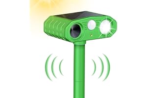 RUTIDA Repulsif Chat Exterieur, Repulsif Chat Solaire, 3 modes Répulsif Chat Ultrason, Répulsif Ultrason Anti Rongeurs avec Détecteur mouvement et flash, Étanche Répulsif Chat pour Chats Chiens Souris Ratons