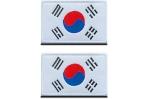 ZCKETO 2 St. Korea Flagge Patch - Taktisch Koreaner Emblem, Stoff-Patch Mit Verschluss, Militär Fabric Bänder für Rucksäcke Kleidung Taschen Uniform Weste Jersey