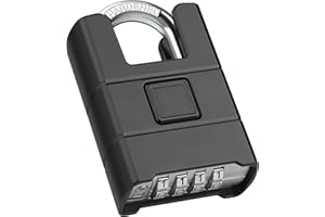 Diyife Large Heavy Duty Combination Padlock Outdoor, [Anti-Cutting] [Waterproof] 8mm Shackle, 54mm 4-Digit Padlocks with Code, High Security Padlock for Gate, Shed, Fence, School, Gym, Garage