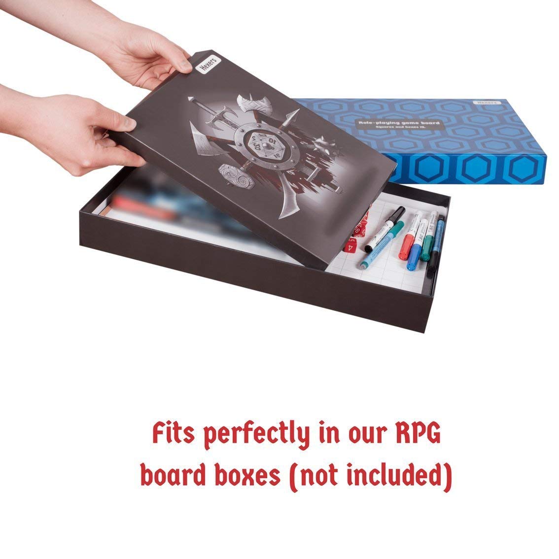 Hexers Game Master Screen - Dungeons and Dragons D&D DND DM Pathfinder RPG Role Playing Compatible - 4 Customizable Panels - Inserts Included That Slide into The Pouches - Dry Erase Tracker Sheet - Imagen 8