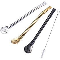 Cannuccia Cucchiaio Yerba Mate In Acciaio Inox Con Spazzola – Bombilla 4-in-1: Filtro, Agitatore E Cucchiaio, Ideale Per Tè Sfuso E Caffè, Lunghezza 15.5 Cm