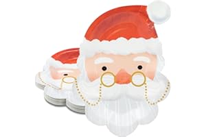 BFB Weihnachten Pappteller Set 24 Stück Weihnachtsmann Weihnachtsteller Partygeschirr Set Tischdekoration Geschirrdekoration, Heteromorphose