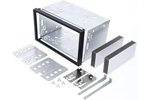 Audioproject A145 - radio samochodowe ramka montażowa podwójna kieszeń DIN - metalowa do ramki radia 2 DIN ramka montażowa - kompatybilna z VW Golf Opel Corsa Astra Ford Smart FIAT Toyota