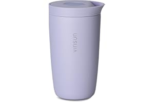 VINSUN Taza Térmica Café para Llevar 350ml - Sin Fugas, Doble Pared, Acero Inoxidable, Bebidas Calientes y Frías - Termo Café con Cierre Quick Press para Coche, Viaje