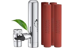 GEYSER WATER FILTERS GEYSER EURO - Filtre à Eau pour Robinet de Cuisine, Purificateur D'eau Ultra-Absorbant, Montage Longue Durée: Système avec 1 Cartouche Préinstallée + 3 Cartouches Supplémentaires