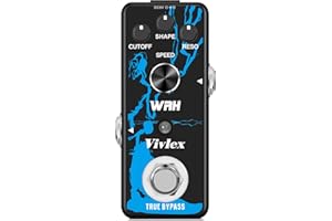 Vivlex Pedales Wah et filtre Mini pédale d'effet de guitare Wah-Wah numérique pour guitare électrique et basse avec interrupteur True Bypass