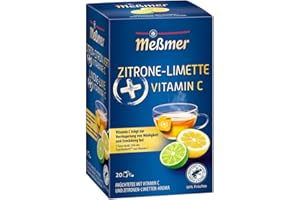 ‎MEßMER Meßmer PLUS Tee I Zitrone – Limette und Vitamin C I 20 Teebeutel I Glutenfrei I Laktosefrei I Vegan