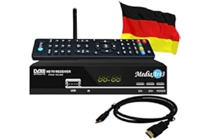 Sat Receiver Mediaart -3 WLAN programmiert Deutsche Senderliste Astra HD 2xUSB YouTube DVB-S2 FTA Scart HDMI