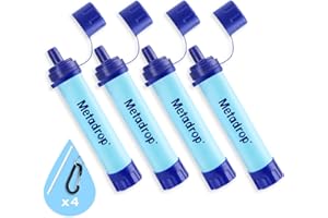 Metadrop Filtre à eau Système de Filtration d'eau d'urgence Portable Pour la Randonnée, le Camping, la Paille et la Survie
