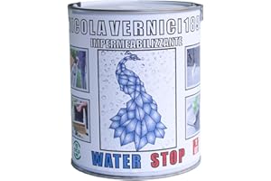NICOLA VERNICI Water Stop - Membrana Impermeabilizzante Liquida, Pronto all' Uso, UV Resistente, Made in Italy, a Base di Acqua - Formato 1 lt, Bianco