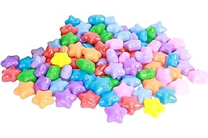 Yirtree 100Pcs Play Pit Balls Colorful Heart Ocean Wave Ball Plastic Swimming Pool Trampoline Tent Outdoor Toy Star