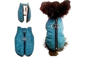 PRETTY PAMPERED PETS UK Waterproof XXS Dog Coat Padded Fleece Zip Up Coat Chihuahua Puppy Tiny Toy Clothes Teacup Miniature Tiny Breeds (Teal, XXS)