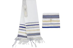 BRTAGG Mantón de oración Tallit inglés/hebreo con bolsa a juego
