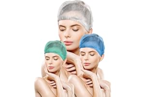 AQASKIN |100 Charlottes médicales à usage unique - Casque à usage unique TNT modèle Plissè – Bonnet couvre-tête et cheveux – Pour centres esthétiques, SPA, centres médicaux - BLANC