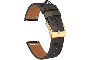 Ayadoo Correa de reloj de cuero italiano hecha a mano para hombres y mujeres, correa de reloj de liberación rápida con hebilla de acero inoxidable, se adapta a 18 mm 20 mm 22 mm