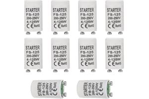 BlueXP 10 Piezas Arrancador de Tubos Fluorescentes 4-125 W Starter Arrancadores Lighting Starter para Lámparas Fluorescentes