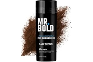 MR.BOLD Hair Fibres DARK BROWN for Thinning Hair, Natural Keratin Hair Fibres for men & Women for Instant Result, Concealer for Thicker, Fuller Hair, Undetectable & Secure, Premium Long-Lasting Hold (28g)