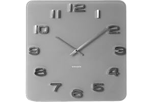 Karlsson Zegar vintage, zegar ścienny, szkło, szary, jeden rozmiar