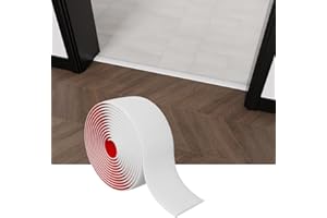 FFPMYF Profilo di transizione ispessito, strisce autoadesive per collegare spazi vuoti del pavimento, soglia di transizione per tappeti, pavimento piastrellato (Bianco-1 M)