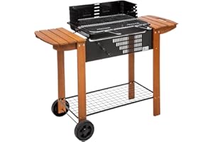 NEKA Barbecue Charbon de Bois XXL - Noir - 117 cm