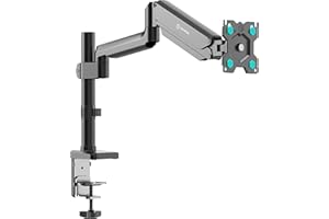 ONKRON Braccio Monitor 13" - 34", Carico fino a 12 kg, Supporto Monitor con VESA 75x75-100x100 mm, Supporto schermo PC scrivania Regolabile, con Molla a Gas, Braccio schermo PC scrivania Nero, G75-B