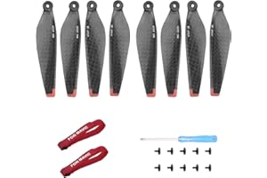 iEago RC 8Pcs Mini 4 Pro/Mini 3 Pro Propeller Ersatzklingen Kohlefaser Ersatzpropeller Rotorblätter mit Nylon Propellerschutz Fixierer Propellerhalter für DJI Mini 4 Pro/Mini 3 Pro/Mini 3