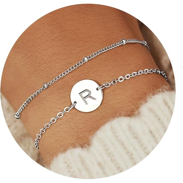 Bracciale Con Iniziale M A Cuore In Argento – Gioiello Regolabile Con Lettera Personalizzata, Regalo Per Mamma, Fidanzata, Moglie, Figlia