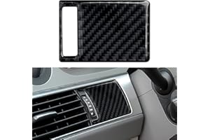 OYDDL Kohlefaser Auto Hinten Klimaanlage Auslassventil Aufkleber AC Abdeckung Rahmen Trim kompatibel mit Audi A6 4F C6 S6 2005 2006 2007 2008 2009 2010 2011 Zubehör