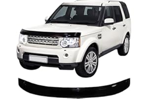 SCOUTT | Hood Deflector Bonnet Guard Compatible With DISCOVERY 4 2010-2016 Black, Tinted, Aerodynamic, Acrylic Glass