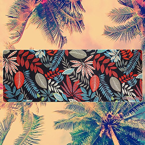 Lizimandu XXL Gaming Mauspad,Wasserdicht Control Gaming und Office Extended Mouse Pad, Abmessung 800x300x2mm,Rubber Base mit Anti-Rutsch-Funktion für Computer Schreibtisch Briefpapier Zubehör Mause Pads 31.5“×11.8“(Ahornblätter/Maple Leaves) - 4